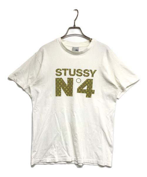 stussy（ステューシー）stussy (ステューシー) 00's モノグラムTシャツ OLD stussy USA製 ホワイト サイズ:Mの古着・服飾アイテム