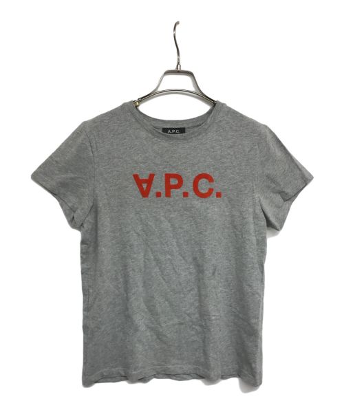 A.P.C.（アーペーセー）A.P.C. (アーペーセー) フロッキー逆さロゴTシャツ グレー サイズ:Mの古着・服飾アイテム