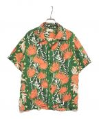 Sun Surfサンサーフ）の古着「アロハシャツ　 RAYON S/S “SCREW PINE BORDER”　SS38042」｜ブラック