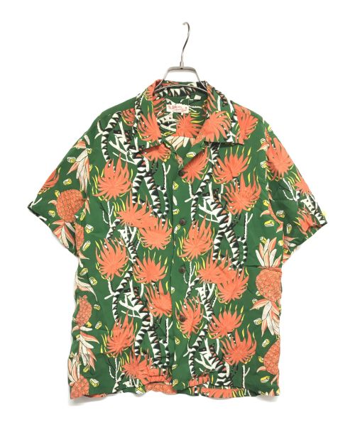 Sun Surf（サンサーフ）Sun Surf (サンサーフ) アロハシャツ　 RAYON S/S “SCREW PINE BORDER”　SS38042 ブラック サイズ:Mの古着・服飾アイテム