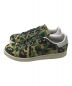 adidas (アディダス) A BATHING APE (アベイシングエイプ) STAN SMITH ABC Camo コラボローカットスニーカー IG8949 スタンスミス  グリーン サイズ:27cm：11000円