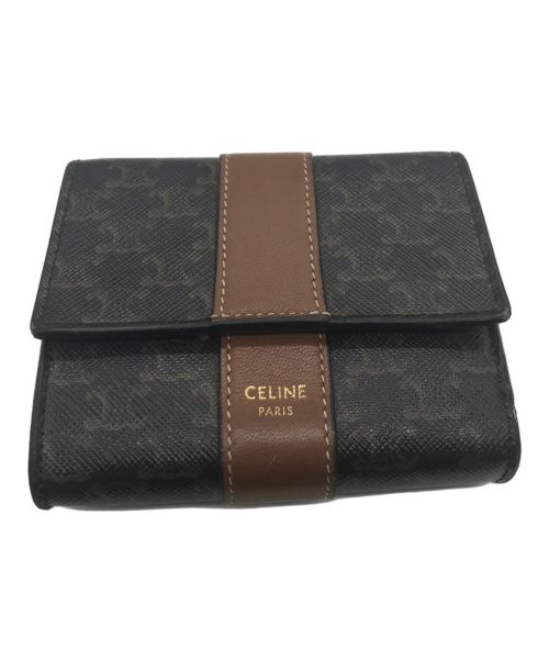 CELINE（セリーヌ）CELINE (セリーヌ) CELINE　スモールトリフォールドウォレット ブラウンの古着・服飾アイテム