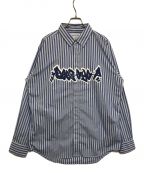 BlackEyePatchブラックアイパッチ）の古着「BEEZ-EYE-P STRIPE SHIRT BEPSS22TP12」｜ブルー