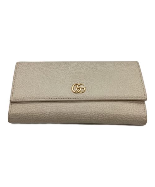 GUCCI（グッチ）GUCCI (グッチ) 456116 ダブルG レザー コンチネンタルウォレット 長財布 ホワイトの古着・服飾アイテム