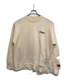 HERON PRESTON（ヘロンプレストン）の古着「Shredded Knit　HMHE011F22KNI001」｜ホワイト