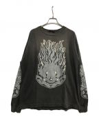 SAINT MICHAELセントマイケル）の古着「23SS LS TEE FIRE BABY SM-S23-0000-026」｜グレー