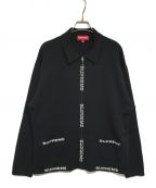 SUPREMEシュプリーム）の古着「21SS Logo Trim Zip Up Cardigan」｜ブラック