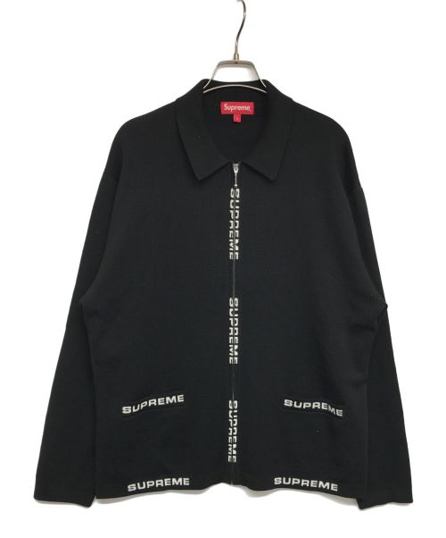 SUPREME（シュプリーム）Supreme (シュプリーム) 21SS Logo Trim Zip Up Cardigan ブラック サイズ:Lの古着・服飾アイテム