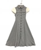 MISTREASSミストレアス）の古着「Belt Set Houndstooth shirt Dress 233308 23AW」｜ブラック×ホワイト