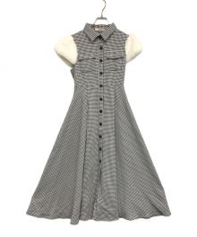 MISTREASS（ミストレアス）の古着「Belt Set Houndstooth shirt Dress 233308 23AW」｜ブラック×ホワイト