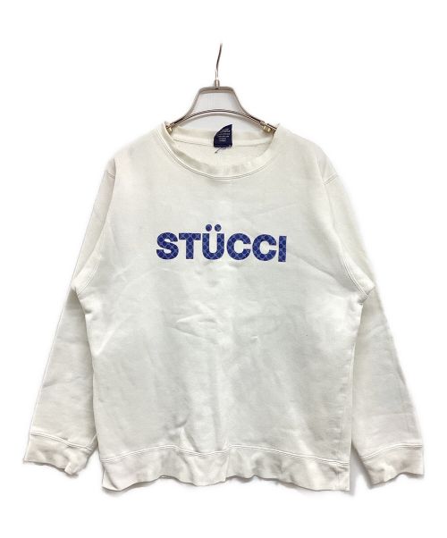 stussy（ステューシー）stussy (ステューシー) STUCCIロゴスウェット　OLDSTUSSY ホワイト サイズ:Mの古着・服飾アイテム