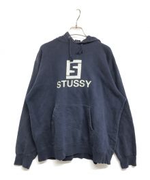 stussy（ステューシー）の古着「ズッカ柄ロゴスウェット　OLDSTUSSY」｜ネイビー