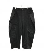 s'yteサイト）の古着「1/10 FLANNEL WAIST ADJUSTABLE VERTICAL JOINT PANTS　UV-P04-820　22AW」｜ブラック