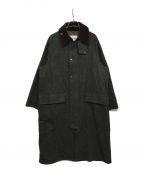 Barbourバブアー）の古着「21AW BURGHLEY MALLALIER グレンチェックコート 2102026」｜グレー