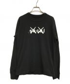 sacaiサカイ）の古着「Flock Print Long Sleeve T-Shirt/フロックプリントロングスリーブtシャツ　21-0287S」｜ブラック