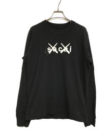 sacai（サカイ）の古着「Flock Print Long Sleeve T-Shirt/フロックプリントロングスリーブtシャツ　21-0287S」｜ブラック