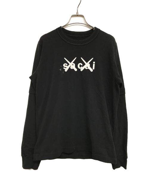 sacai（サカイ）sacai (サカイ) Flock Print Long Sleeve T-Shirt/フロックプリントロングスリーブtシャツ　21-0287S ブラック サイズ:Sの古着・服飾アイテム