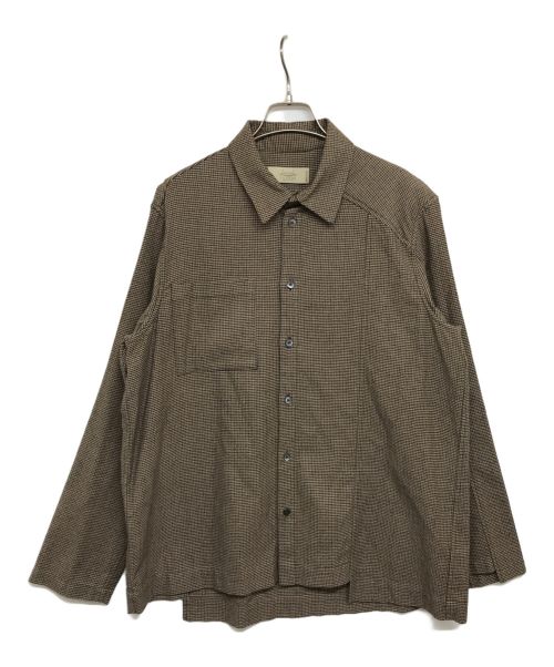 MAISON FLANEUR（メゾン フラネウール）MAISON FLANEUR (メゾン フラネウール) ウールシャツ 17WMUSH250 ブラウン サイズ:48の古着・服飾アイテム