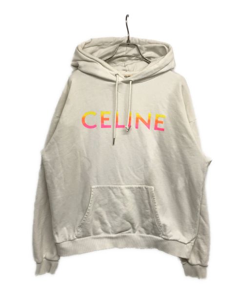 CELINE（セリーヌ）CELINE (セリーヌ) グラデーションロゴパーカー ホワイト サイズ:Lの古着・服飾アイテム