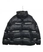 Unknown londonアンノウンロンドン）の古着「UNKNOWN STUDDED PUFFER 中綿ジャケット ロゴ」｜ブラック