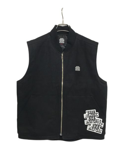 BlackEyePatch（ブラックアイパッチ）BlackEyePatch (ブラックアイパッチ) STICKER SLAPPED DUCK VEST ブラック サイズ:Mの古着・服飾アイテム