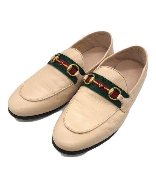 GUCCI（グッチ）GUCCI (グッチ) ホースビットローファー　631619 ベージュ サイズ:34の古着・服飾アイテム