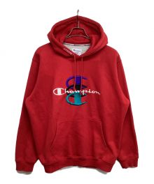 SUPREME×Champion（シュプリーム×チャンピオン）の古着「17AW Stacked C Hooded Sweatshirt スタックドCフーデッドスウェットシャツ」｜レッド