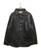 DRESS HIPPYドレスヒッピー）の古着「24SS WOOD STOCK LEATHER JACKET ウッドストックレザーシャツ」｜ブラック