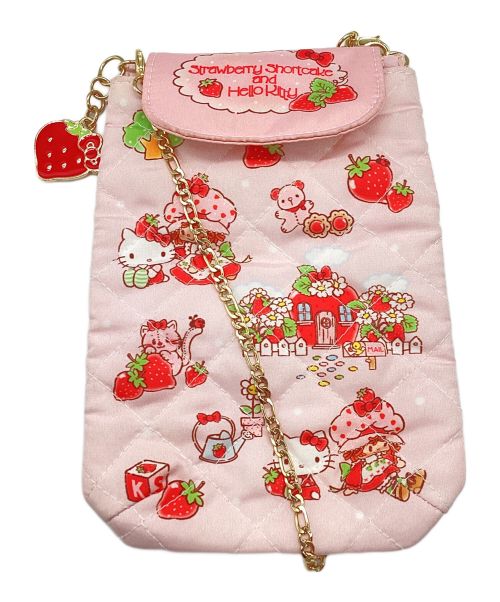 HELLO KITTY（ハローキティ）HELLO KITTY (ハローキティ) strawberry shortcake (ストロベリーショートケーキ) コラボ モバイルショルダーバッグ サンリオ ミニショルダーバッグ ピンクの古着・服飾アイテム