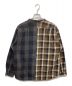 THE NORTHFACE PURPLELABEL (ザ・ノースフェイス パープルレーベル) Plaid Patchwork Shirt NT3000N パッチワークバンドカラーシャツ ネイビー×カーキ サイズ:L：12000円