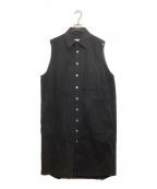 MM6 Maison Margielaエムエムシックス メゾンマルジェラ）の古着「Black Sleeveless Button-Up Dress　24SS　S62DG0016 S30653」｜ブラック