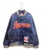 SUPREME×MITCHELL & NESSシュプリーム×ミッチェルアンドネス）の古着「Sequin Varsity Jacket / シークインバーシティジャケット　23SS」｜ネイビー