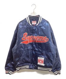 SUPREME×MITCHELL & NESS（シュプリーム×ミッチェルアンドネス）の古着「Sequin Varsity Jacket / シークインバーシティジャケット　23SS」｜ネイビー