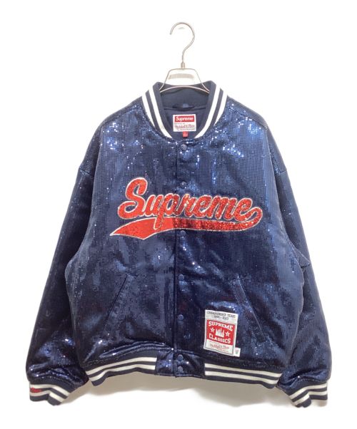 SUPREME（シュプリーム）SUPREME (シュプリーム) MITCHELL & NESS (ミッチェルアンドネス) Sequin Varsity Jacket / シークインバーシティジャケット　23SS ネイビー サイズ:Lの古着・服飾アイテム