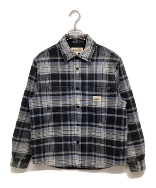 stussy（ステューシー）stussy (ステューシー) Heavy Washed Plaid Shirt / 1110339 グレー サイズ:Sの古着・服飾アイテム