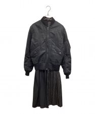 JUNYA WATANABE COMME des GARCONS ((ジュンヤワタナベ コムデギャルソン) ドッキングMA-1ジャケット JD-J030 AD2019 ブラック サイズ:M