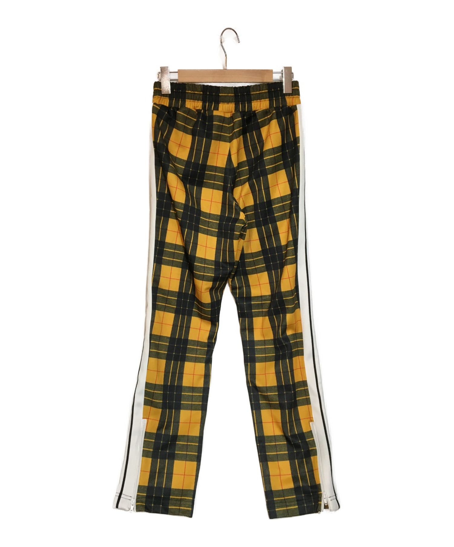 palm angels yellow tartan track pants