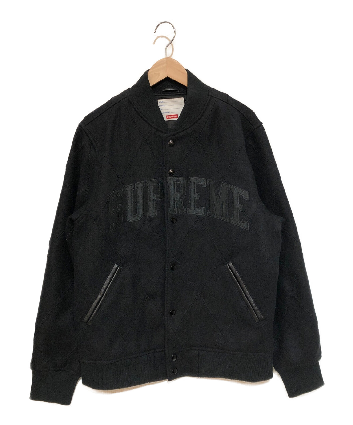 supreme harlequin wool varsity jacket