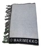 marimekkoマリメッコ）の古着「Siime scarf ロゴ マフラー ストール」｜ブラック