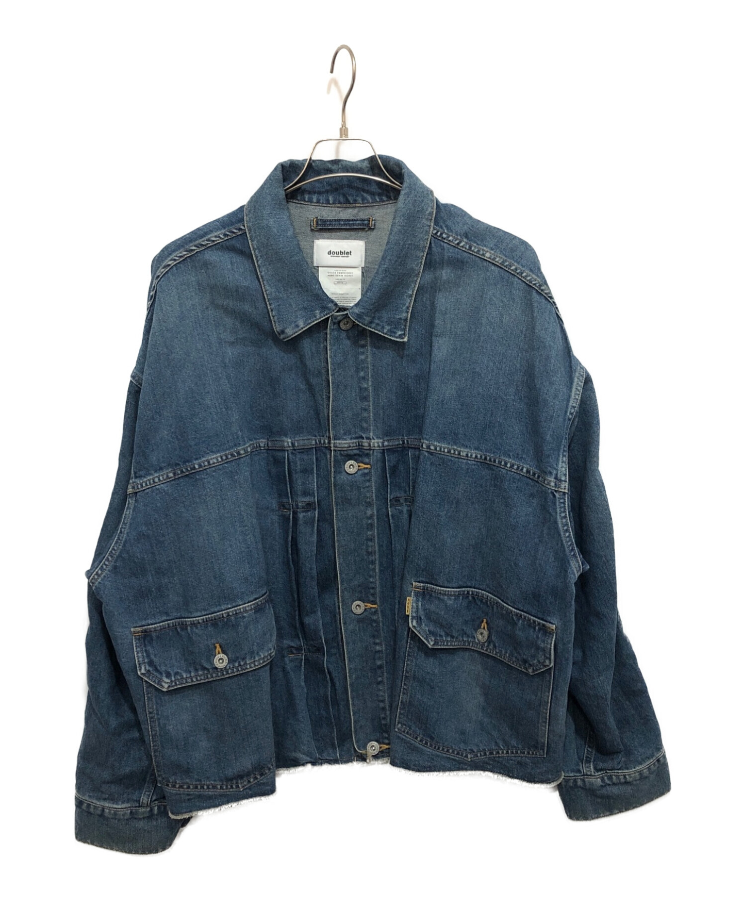 doublet (ダブレット) CHAOS EMBROIDERY HEMP DENIM JACKET インディゴ サイズ:M