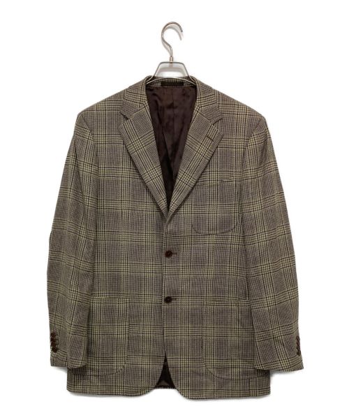 ISAIA（イザイア）ISAIA (イザイア) チェックウールテーラードジャケット ベージュ サイズ:50の古着・服飾アイテム