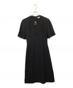 BURBERRY LONDONバーバリーロンドン）の古着「Silk wool blend half sleeves dress」｜ブラック