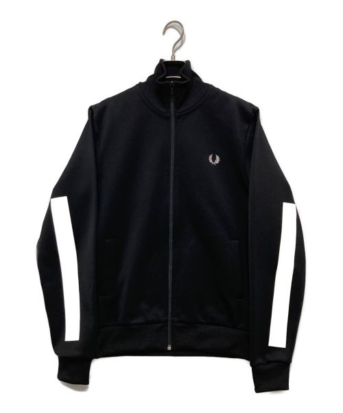 FRED PERRY（フレッドペリー）FRED PERRY (フレッドペリー) Printed Sleeve Track Jacket ブラック サイズ:Sの古着・服飾アイテム