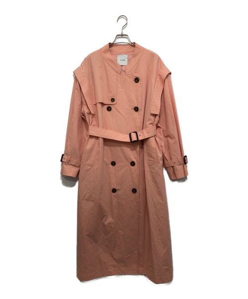 CLANE（クラネ）CLANE (クラネ) 2WAY SQUARE SLEEVE TRENCH COAT ピンク サイズ:2の古着・服飾アイテム