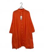 R&D.M.Co-OLDMAN'S TAILORオールドマンズテイラー）の古着「stand collar drape shirt」｜オレンジ