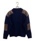 ICE&TECHNO (アイス＆テクノ) LEATHER PATCHED COMBAT KNIT ネイビー サイズ:Ｌ 未使用品：12000円