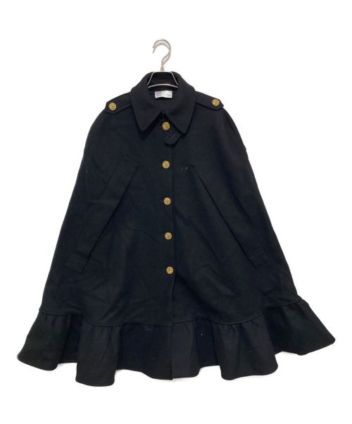 RED VALENTINO（レッドヴァレンティノ）RED VALENTINO (レッドヴァレンティノ) ウールカシミヤケープ ブラック サイズ:40の古着・服飾アイテム