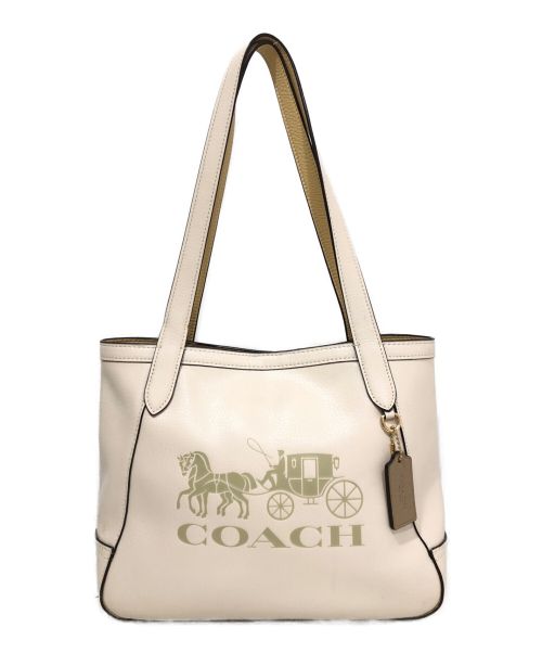 COACH（コーチ）COACH (コーチ) ビッグロゴトートバッグ ベージュの古着・服飾アイテム