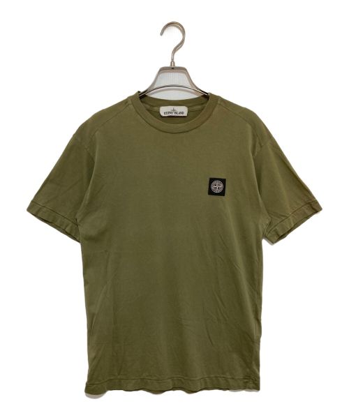 STONE ISLAND（ストーンアイランド）STONE ISLAND (ストーンアイランド) OMPASS LOGO PATCH CREW NECK TEE ブラウン サイズ:Sの古着・服飾アイテム