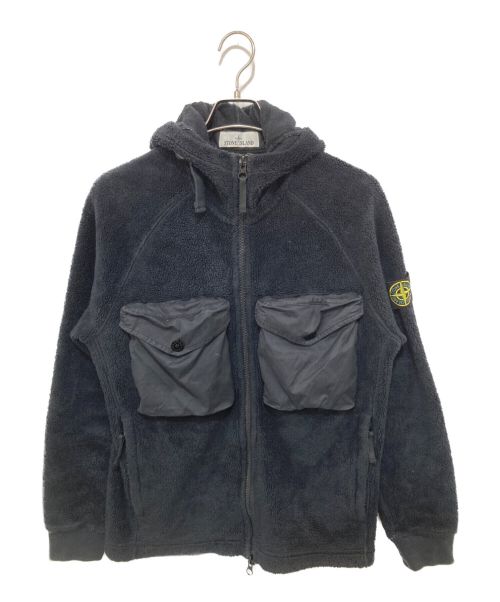 STONE ISLAND（ストーンアイランド）STONE ISLAND (ストーンアイランド) コットンポリエステルフリースジップフーディ ブラック サイズ:Sの古着・服飾アイテム